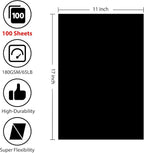 OcePor 100 Sheets Black Cardstock 11” x 17”, 65lb/180gsm Black Card Stock - Image 2