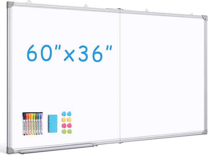 DOLLAR BOSS Large White Board 60 x 36 Inch Foldable Magnetic Whiteboard by DOLLARBOSS