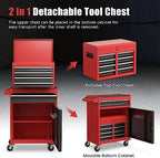 dreamade 5-drawer tool chest combo, rolling tool cabinet showing dimensions