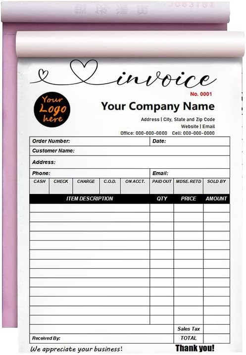 Custom Carbonless Sales Invoice Form Books by Unknown