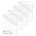 4 Pack 5x7 Inch Acrylic Sheet 1/8" Thick, Cast Acrylic Sheet, by ADTDA