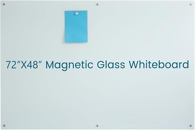 Magnetic Glass Dry Erase WhiteBoard 72"x48", Frosted Surface Glass White Board by JYYPWB