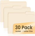 SUNEE File Folders, 30 Pack Manilla Folders 8.5 x 11, 1/3 Cut Tab by SUNEE