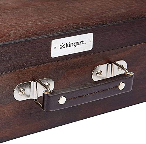 kingart wood art storage box with espresso stain showing dimensions