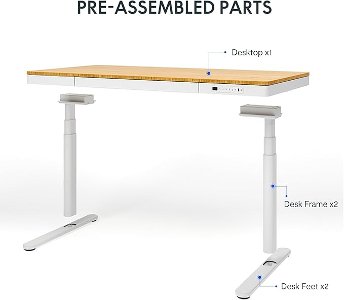 SANODESK Standing Desk with Drawer, Dual Motor 3 Stage Electric Height - Image 8