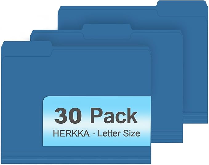 File Folder, HERKKA 30 Pack 1/3 Cut Tab File Folders, File Folders Great by HERKKA