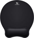 Gimars Upgrade Round Mouse Pad with Wrist Rest, Enlarge Smooth Superfine Fibre Memory Foam Ergonomic Comfortable Gaming Mousepad with Nonslip Base for Pain Relief, Laptop Computer Office, 10.8 x 9.7''