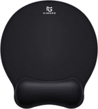 Gimars Upgrade Round Mouse Pad with Wrist Rest, Enlarge Smooth Superfine Fibre Memory Foam Ergonomic Comfortable Gaming Mousepad with Nonslip Base for Pain Relief, Laptop Computer Office, 10.8 x 9.7''