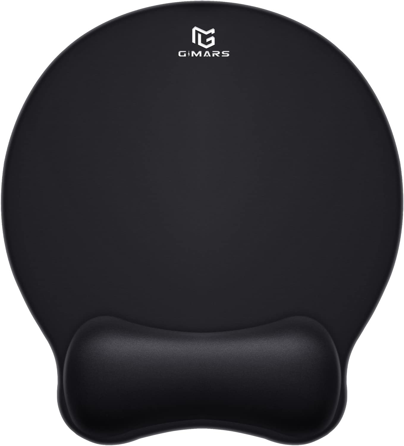 Gimars Upgrade Round Mouse Pad with Wrist Rest, Enlarge Smooth Superfine Fibre Memory Foam Ergonomic Comfortable Gaming Mousepad with Nonslip Base for Pain Relief, Laptop Computer Office, 10.8 x 9.7''