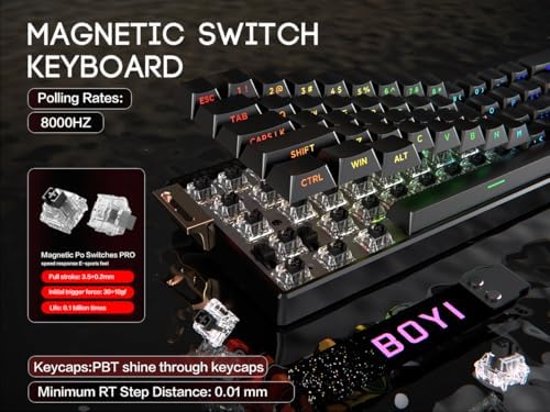 BOYI 66Pro-Flash Aluminum Magnetic Switch Gaming Keyboard,TMR/HE Keyboard Gam...