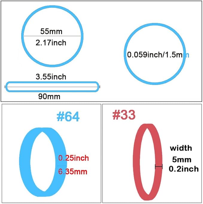 AMUU Rubber Bands Assorted Multicolor 0.5 lb/227g Size #64#33 Size #16 Rubber - Image 4