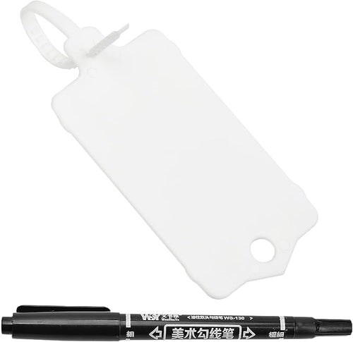 100pcs Blank Plastic Tags for Labeling Reusable Hanging Tags Ties Key Tag by LeadSeals