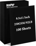 OcePor 100 Sheets Black Cardstock 8.5” x 11”, 92lb/250gsm Black Card Stock by OcePor