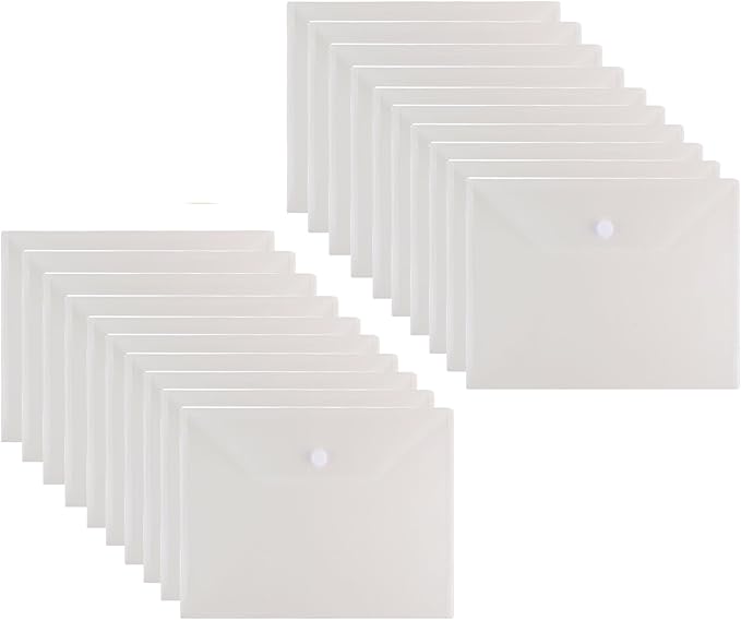 11 x 14 Large Clear Plastic Envelopes Document File Storage Holder 20 Pack Hook by YESSART