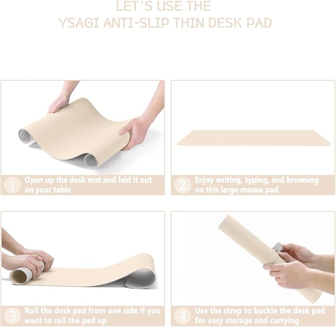 YSAGi Non-Slip Leather Desk Pad, Desk Matt - Image 6