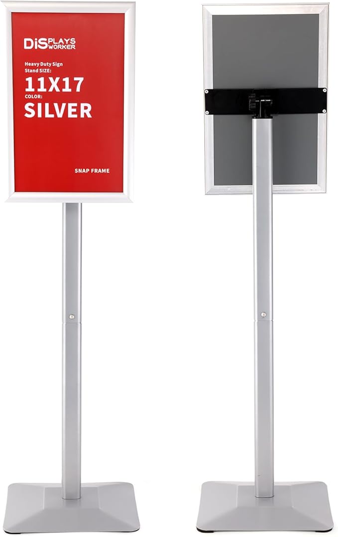 DISPLAYSWORKER Adjustable Heavy Duty Pedestal Sign holder floor Stand, sign - Image 9