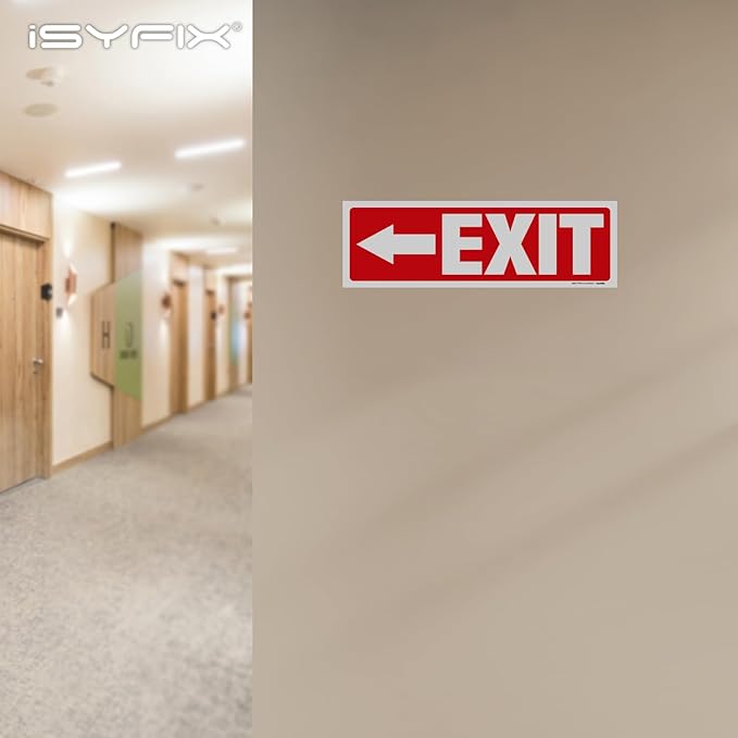 iSYFIX Exit Signs Stickers 2 Pack 12x4 Inch - Image 7