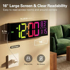 jall 16" large digital wall clock with rgb shown in use