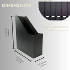 BLU MONACO Foldable Black Magazine File Holder – Set of 6 | Cardboard Desk File - Image 7