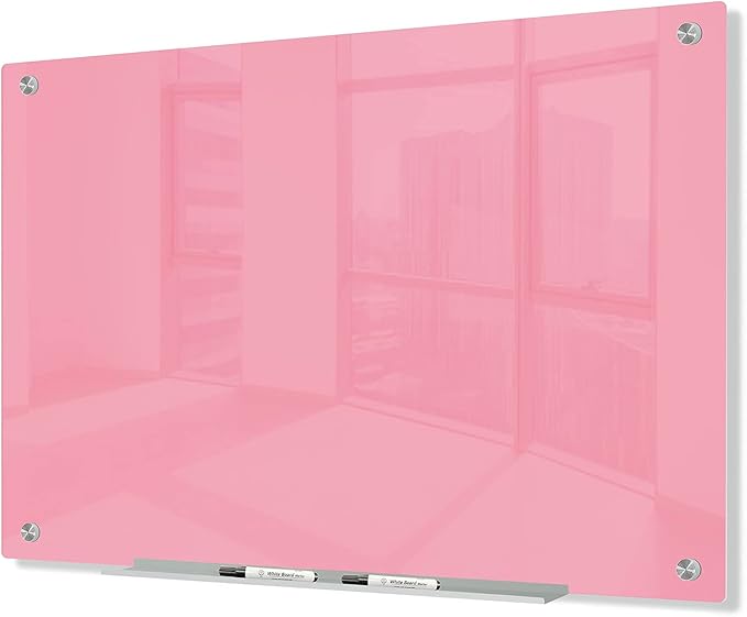 J&J worldwide Magnetic Glass Whiteboard, Wall Mounted Glass Dry Erase Board 47 by JJworldwide