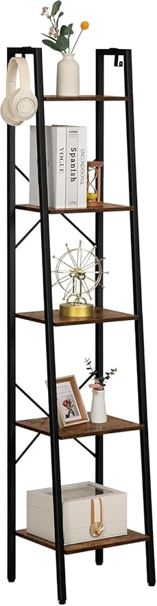 Hzuaneri Ladder Shelf, Bookshelf Bookcase, Freestanding Corner Storage Shelve - Image 9