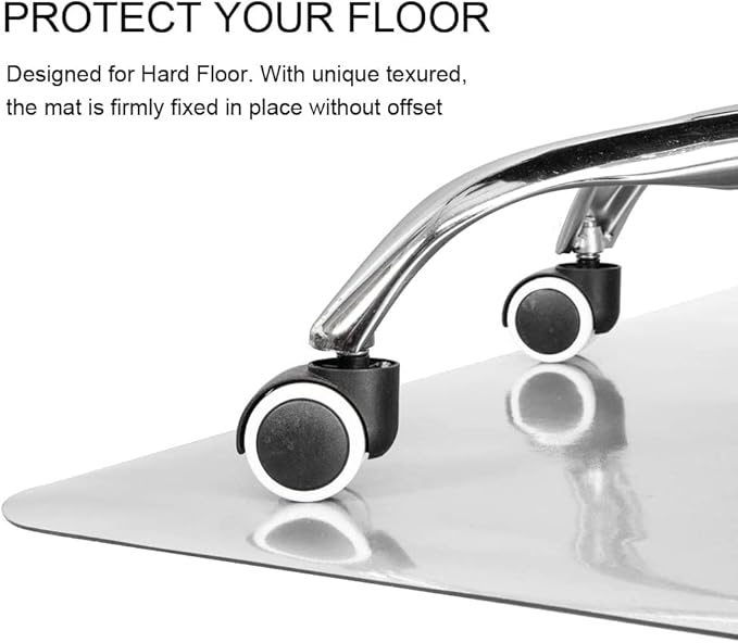 Kuyal Clear Chair mat for Hardwood Floor 51 x 63 inches Transparent Floor Mats - Image 4