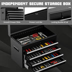 5 drawer rolling tool chest, 3-in-1 assembled tool showing dimensions