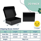 rempry 12x9x4 black shipping boxes 20 pack, large shown in use