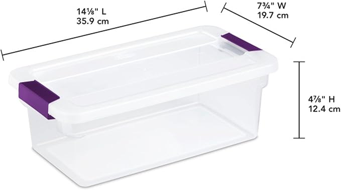 Sterilite 12-Pack 6 Quart ClearView Latch Box, Stackable Organizer Bins - Image 2