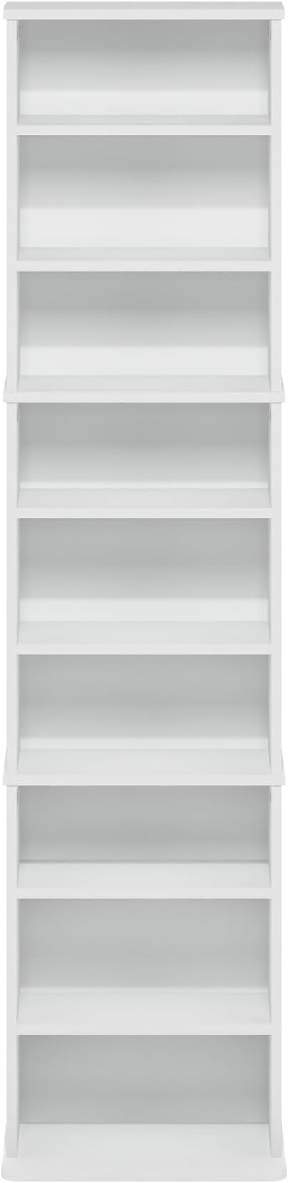 Furinno Jaya DVD Shelf, 9-Shelf Tall Narrow CD Rack, Media Shelf - Image 6