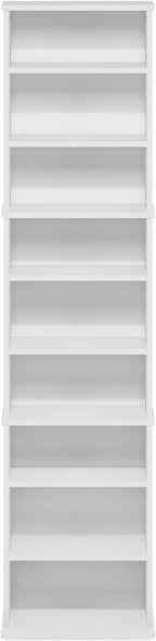 Furinno Jaya DVD Shelf, 9-Shelf Tall Narrow CD Rack, Media Shelf - Image 6