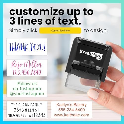 ExcelMark Custom Rubber Stamp – Clean & Easy Stamping – Personalized - Image 4