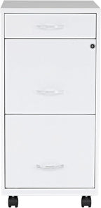 Lorell LYS SOHO Box/File/File Mobile White File Cabinet, 3 Drawer, 26.5 x 14.3 - Image 3