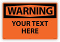 Custom OSHA Style Warning Sign 24" x 36" Aluminum Sign, Customizable "Your Text by NMC