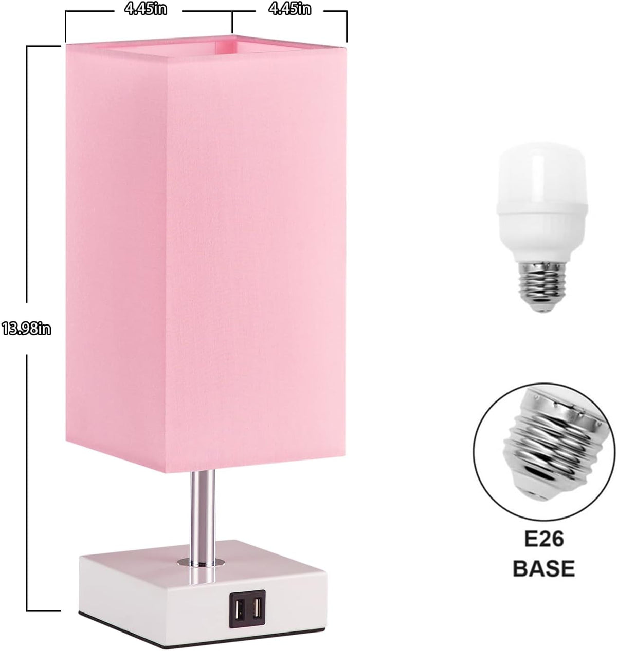 pink touch table lamp for bedroom - dimmable shown in use