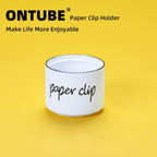 Farmhouse Ceramic Paper Clip Holders (White) | Ceramic, farmhouse, paper & binder clips, push pin organizer, desk decor, cute, durable, easy-clean, compact,versatile