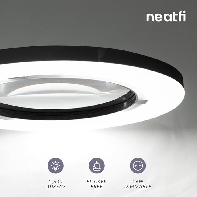 Neatfi XL Bifocal LED Magnifying Lamp, 7-Inch Acrylic Lens, 5D/20D Magnification - Image 2