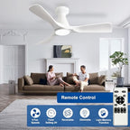 depuley 42-inch ceiling fans with lights: white 3, side view