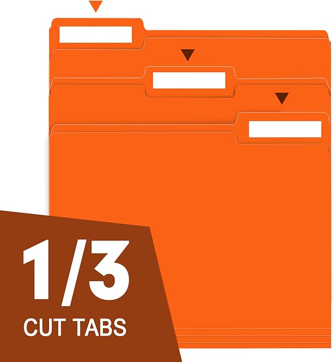 File Folder, RAZCC 150 Pack 1/3 Cut Tab File Folders Letter Size, Folders - Image 3