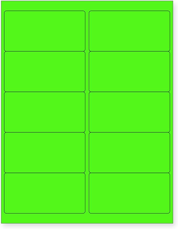 8-1/2 x 11 Neon Color High Light Fluorescent Labels by NextDayLabels