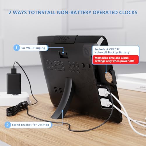 raynic digital clock, 11.5" large display calendar clock, package contents