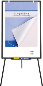 VIZ-PRO Magnetic Whiteboard Easel Black, 36 x 24 Inches, Portable Dry Erase - Image 2