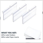 Diteje 20 Pack Plastic Wire Shelf Label Holder, Shelving Rack Retail Sign Hook - Image 6