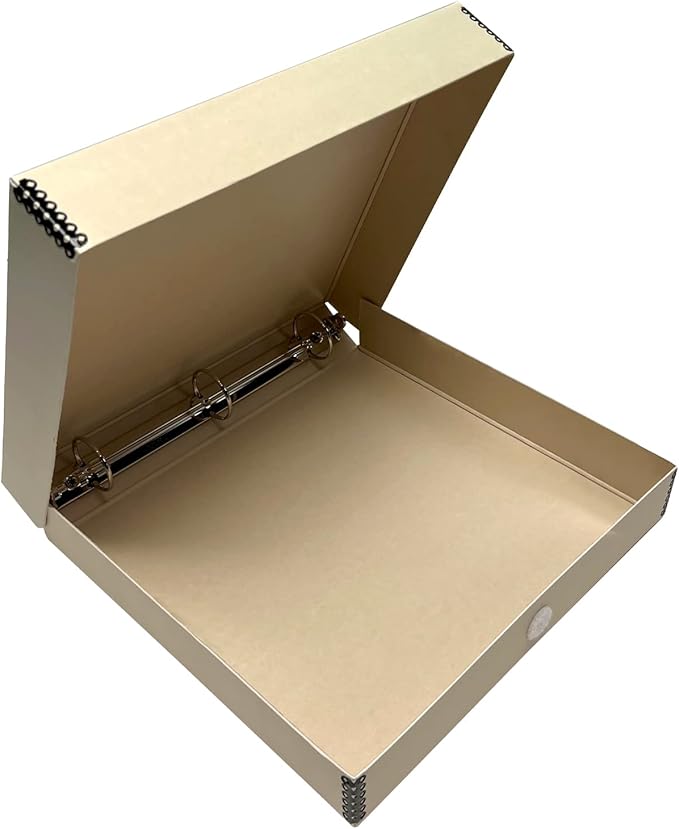 Lineco, Archival Tan 3-Ring Binder Preservation Album Box 12.25 x 11.25 x 2 by Lineco