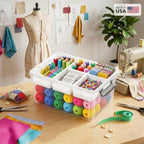 17qt 2packs clear craft organizers and storage with on a desk or shelf