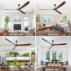 88" ceiling fan, extra large no lights, 3, front angle view