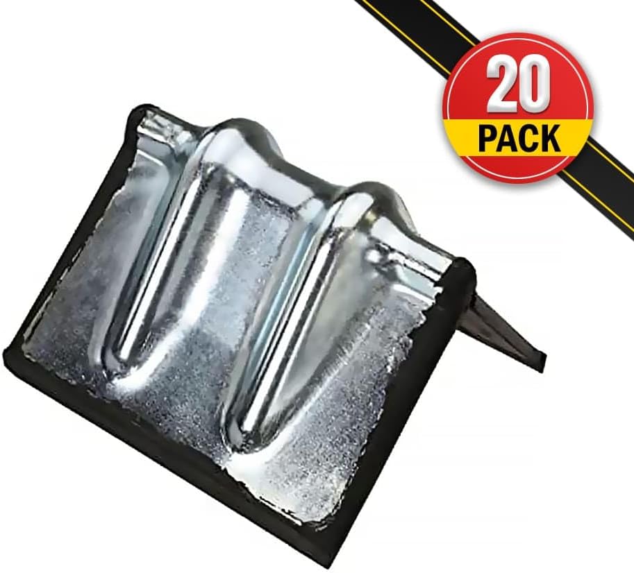 Mytee Products (20 Pack) Steel Corner/Edge Protector 4" - w/Rubber Flatbed Tow Truck Trailer Winch Strap Haul