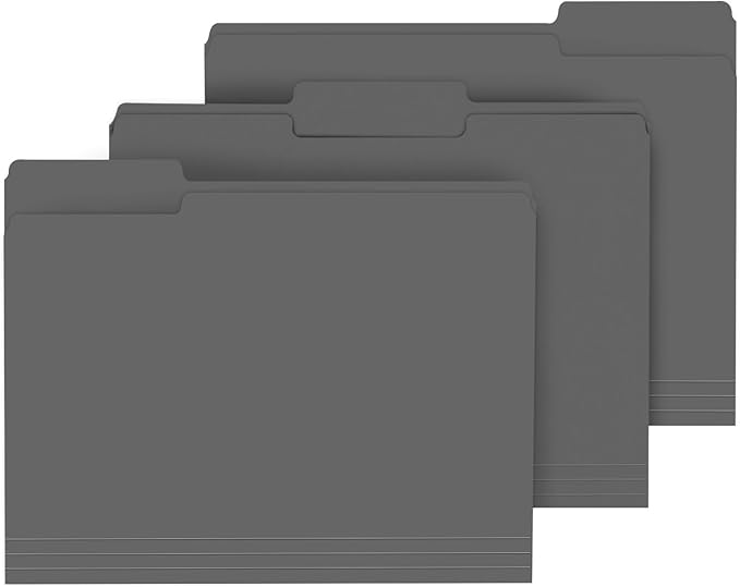 File Folder, PANDRI 120 Pack File Folder, 1/3 Cut Tab, Letter Size, Filing by PANDRI