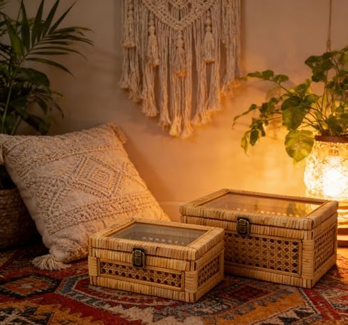 huaxin craft h rattan square box with lid, view 9
