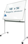 Rolling Whiteboard Magnetic Writeboard 48"x36" Flip Chart by YoupuStationery